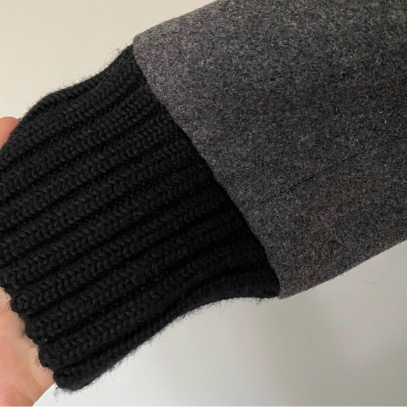 Anthropologie Lux black and  Gray wool jacket with sweater cuffs /Small - Picture 5 of 15